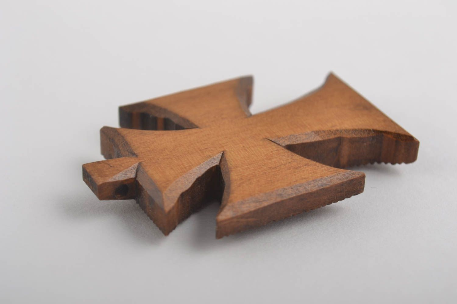 Handmade Kreuz aus Holz Damen Schmuck Holzkreuz Anhänger aus Birnenholz schön foto 2