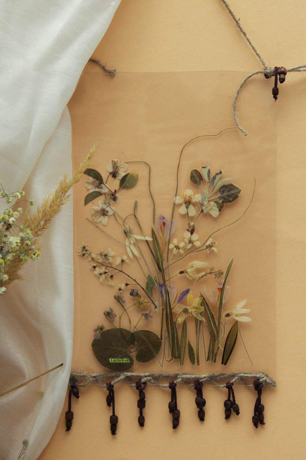Adornos artesanales con flores paneles decorativos decoraciones de interior foto 5