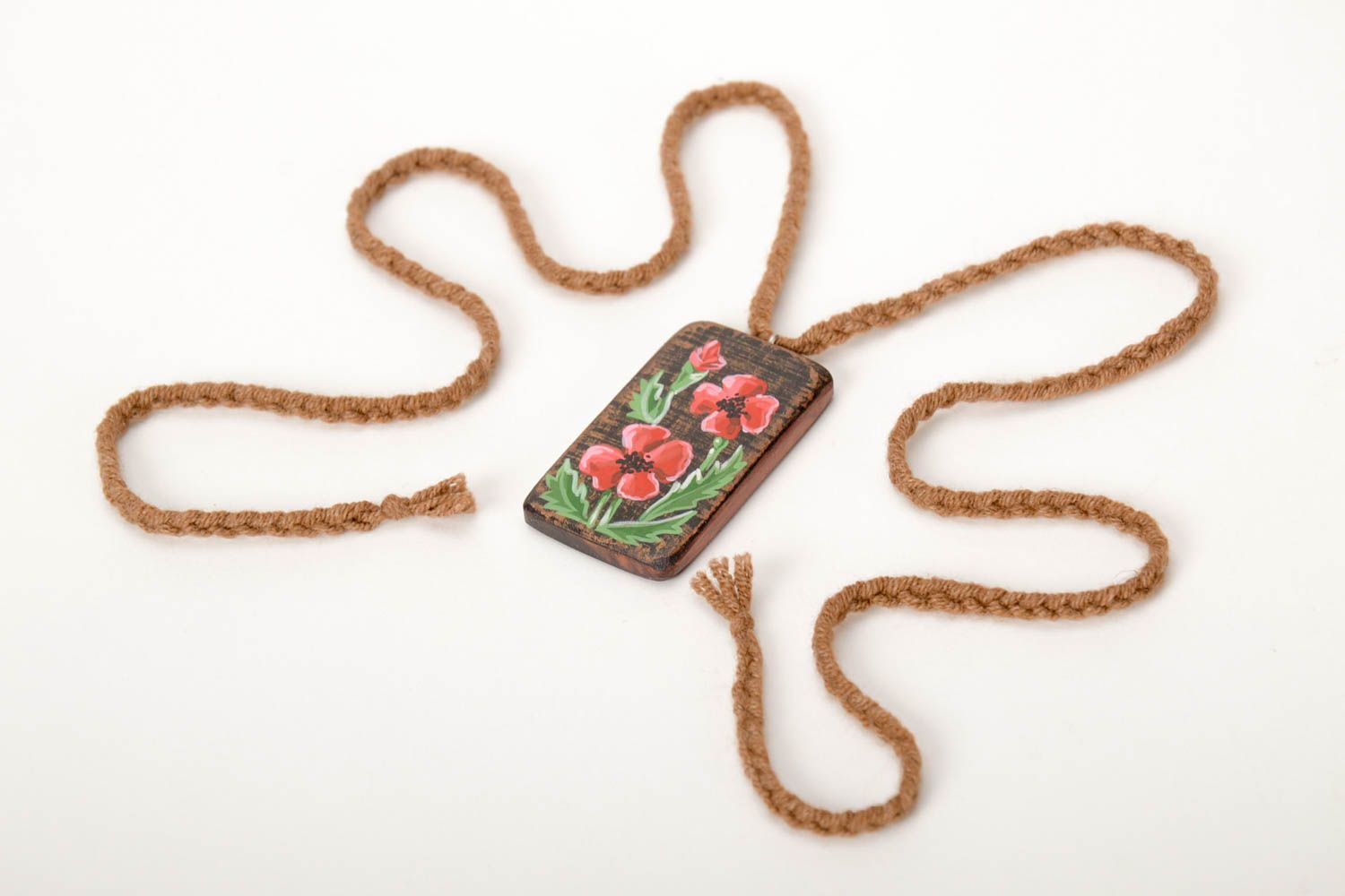 Handmade pendant designer accessory unusual gift wooden pendant for girl photo 4