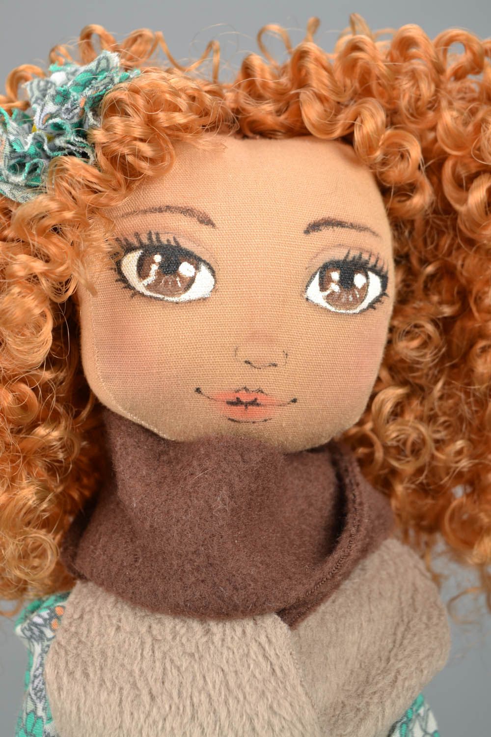 Homemade doll with red hair photo 3