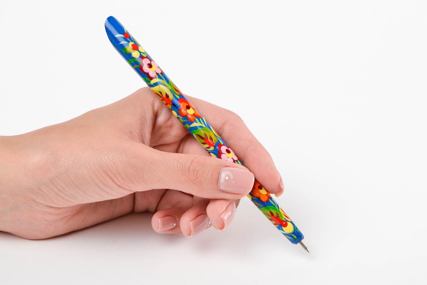 Необычная ручка для письма хэнд мейд красивая ручка расписная деревянная ручка фото 2