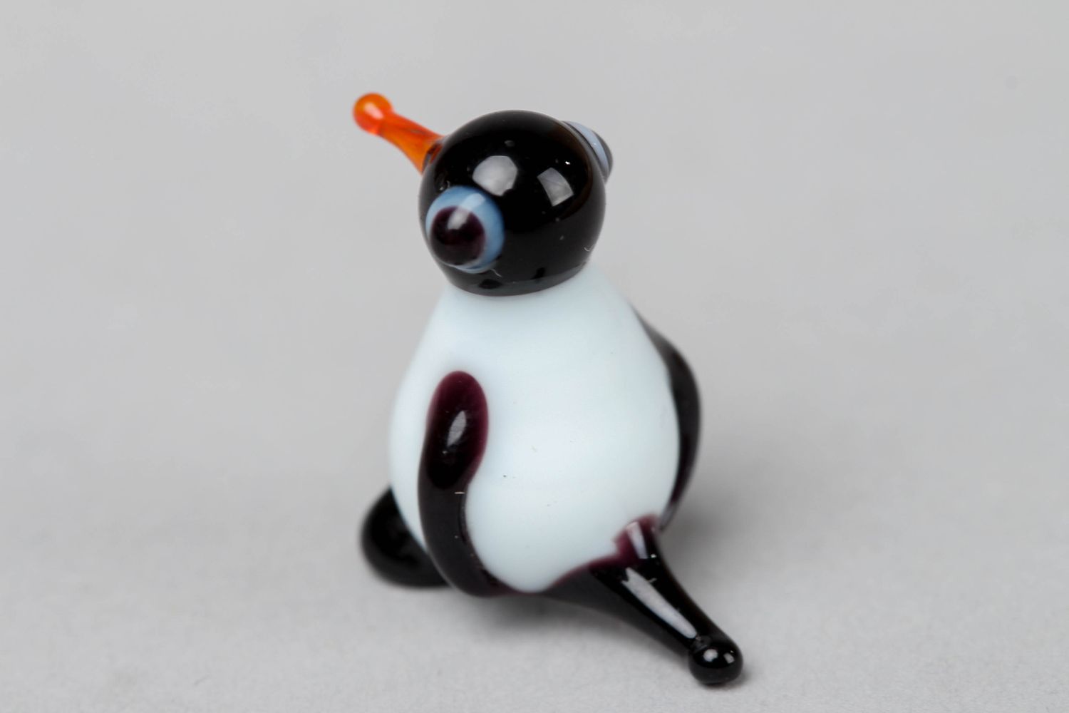 Figurine en verre au chalumeau Pingouin faite main photo 2