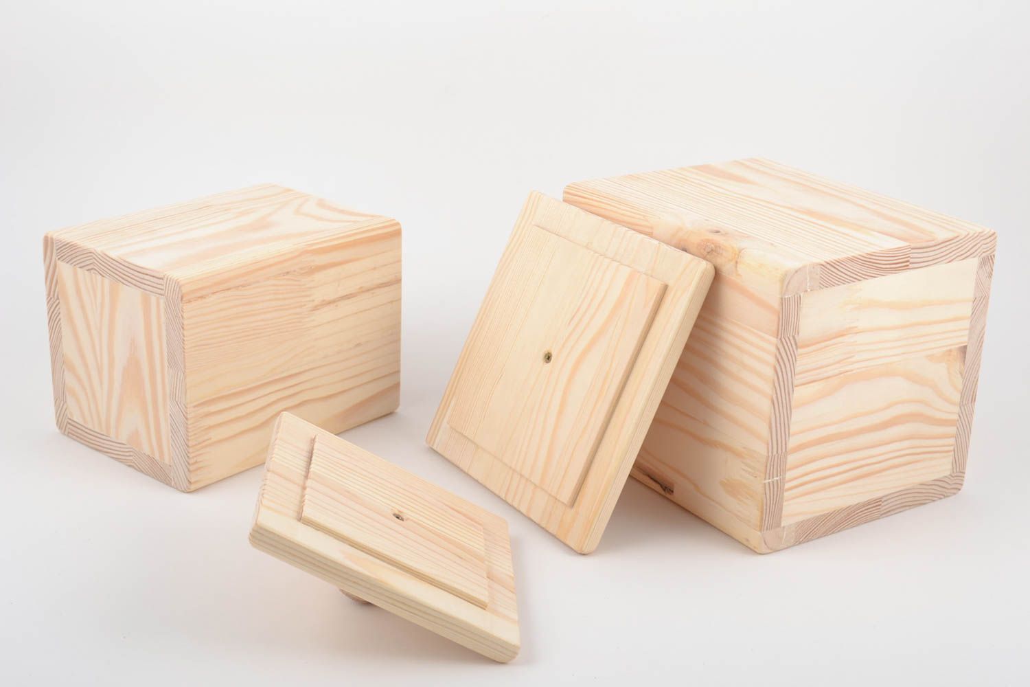 Schachteln aus Holz Set 2 Stück Rohlinge zum Bemalen handmade für Küche foto 3