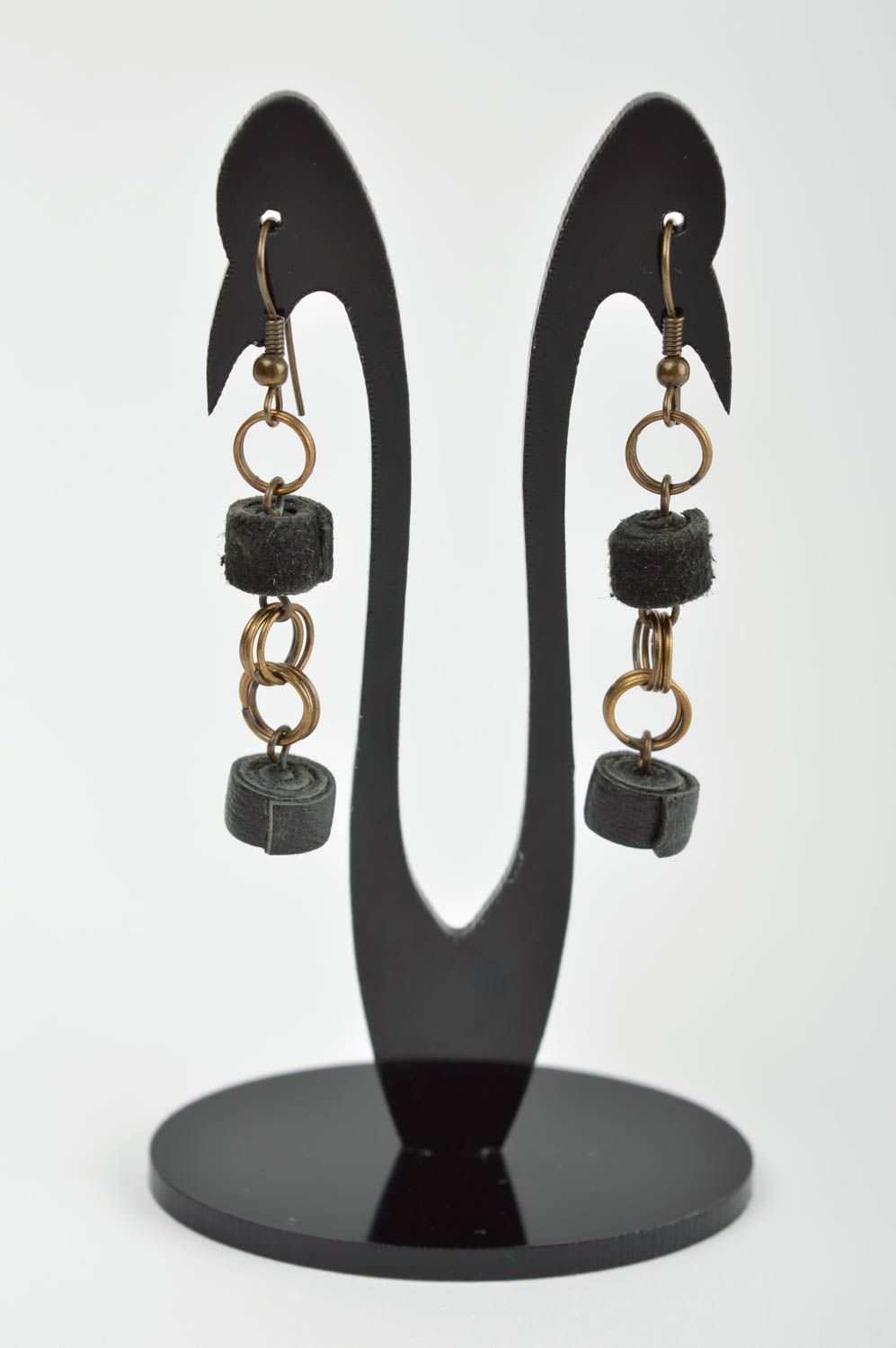 Handmade designer dangling earrings unusual earrings with charms beaded jewelry photo 2