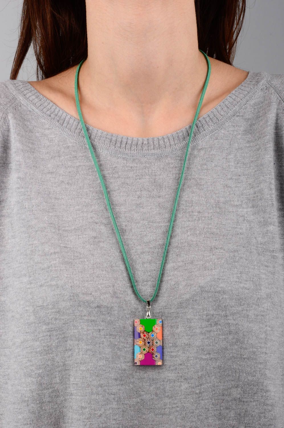 Handgemachter Schmuck Halskette mit Anhänger Damen Modeschmuck Frauen Accessoire foto 2