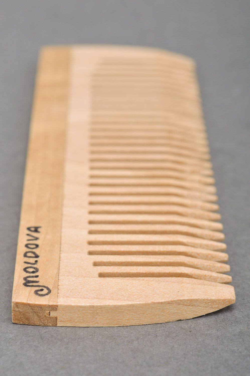 Wooden natural organic hair comb hand made for care photo 5