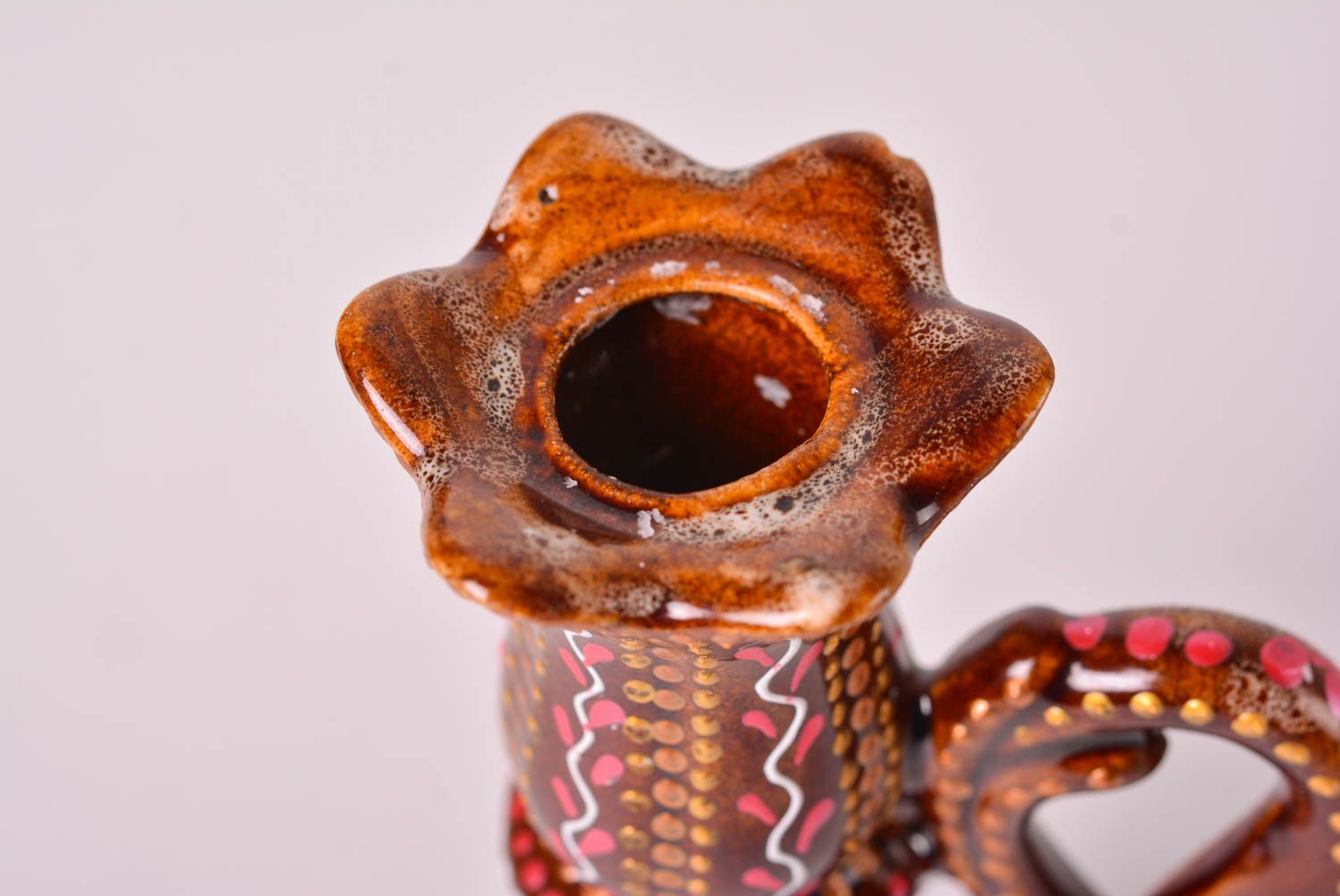 Handgefertigt Deko Kerzenhalter Teelichthalter aus Ton Kerzenhalter Keramik  foto 5