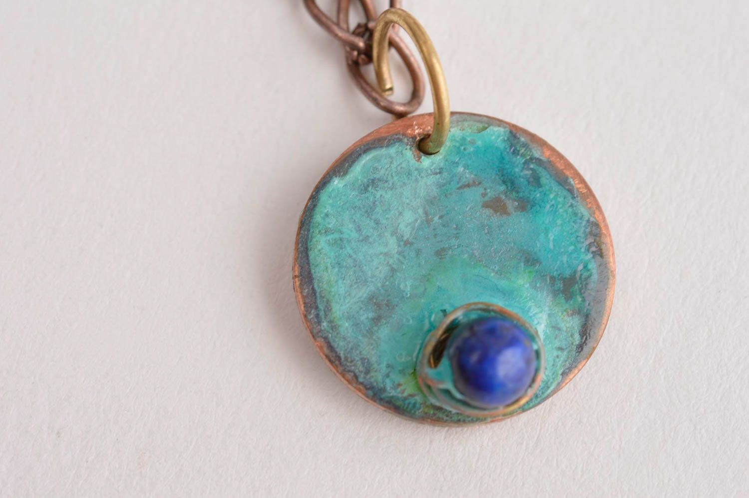 Handmade jewelry copper jewelry female pendant neck accessory copper pendant photo 4