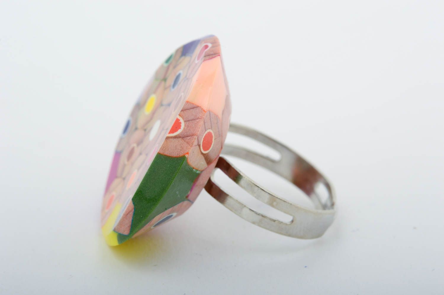 Кольцо ручной работы кольцо из карандашей кольцо из дерева круглое оригинальное фото 4
