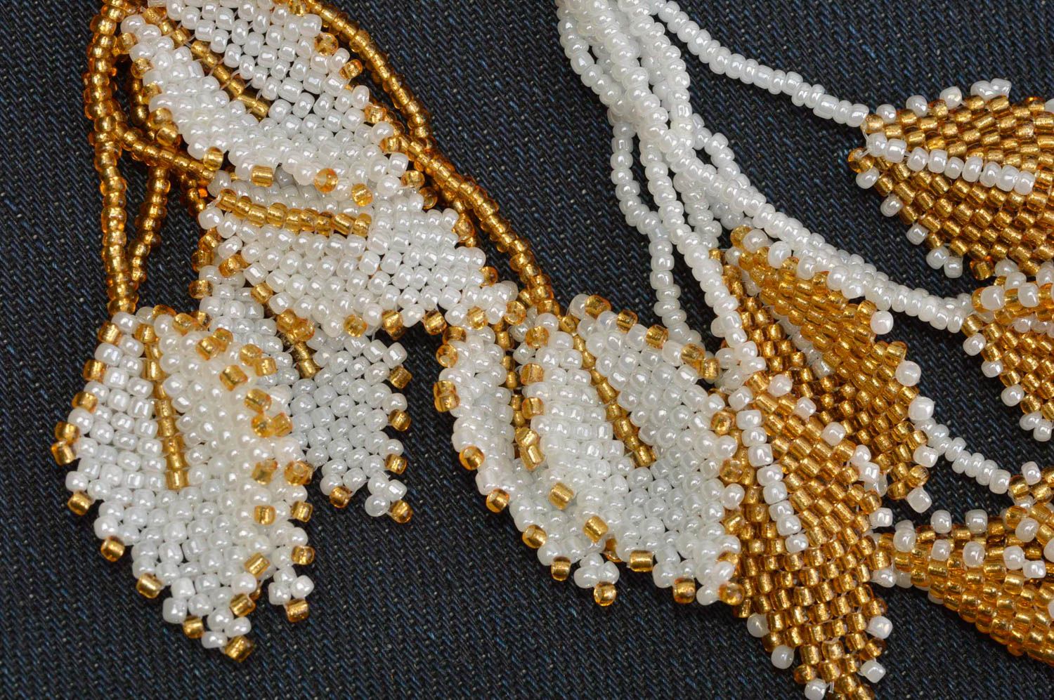 Unusual handmade jewelry set beaded brooch jewelry beaded lariat necklace photo 3