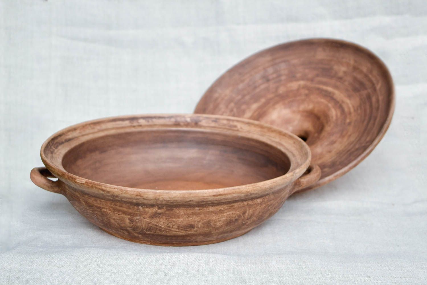 Керамический сотейник ручной работы с крышкой посуда для кухни глиняная посуда фото 3