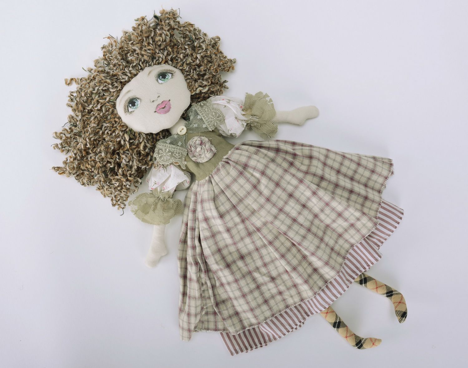 Handmade textile doll Curly Sue photo 5