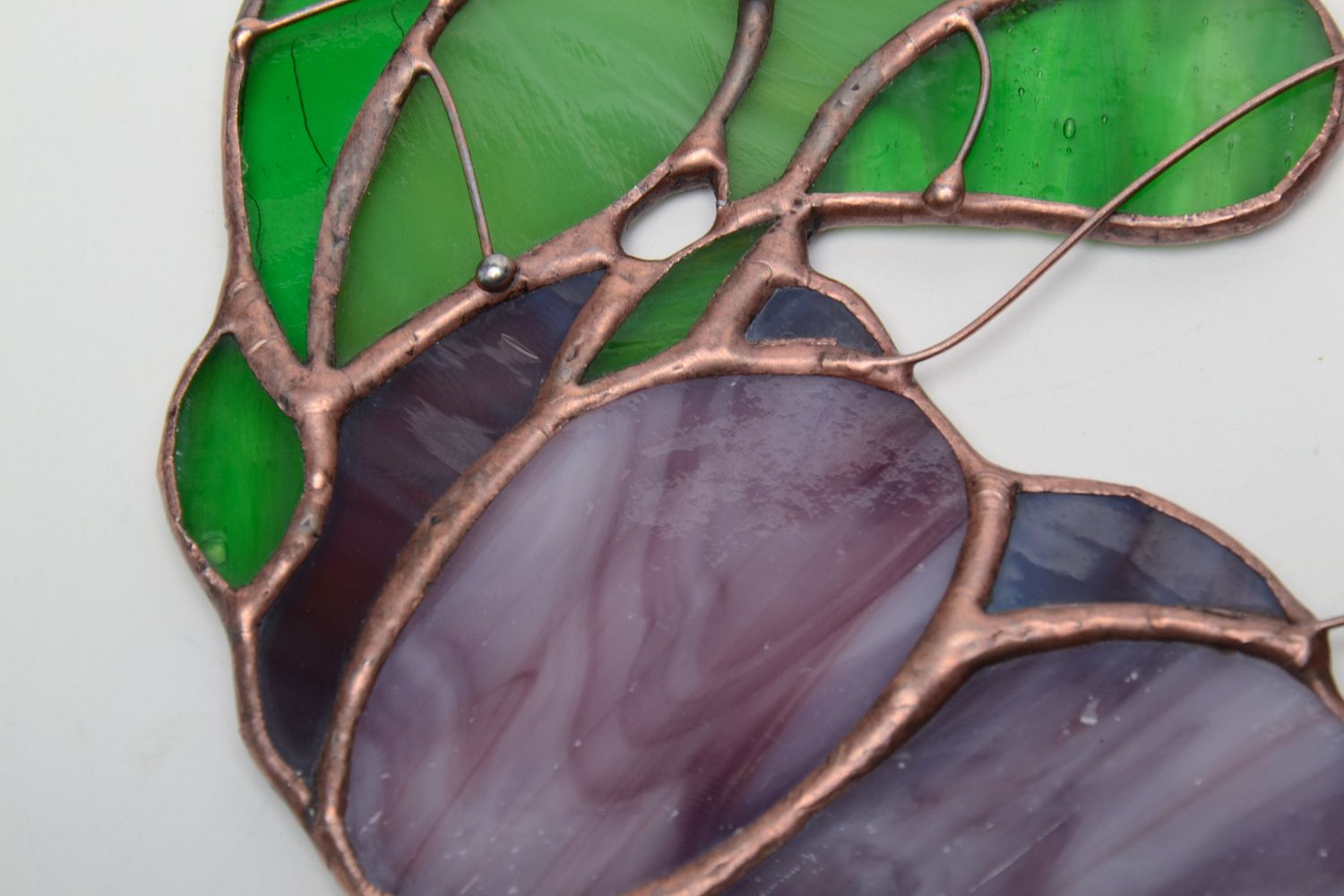 Stained glass interior pendant in the shape of plums photo 3