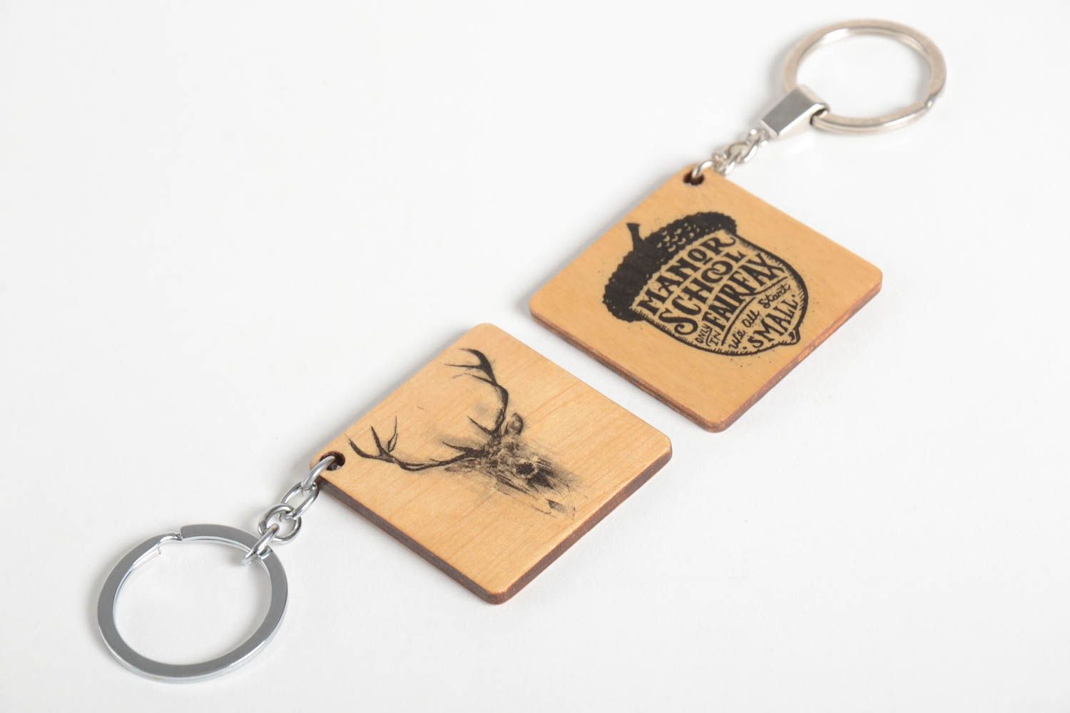 Handmade keychain wooden keychains set of 2 products unusual gift for men photo 5