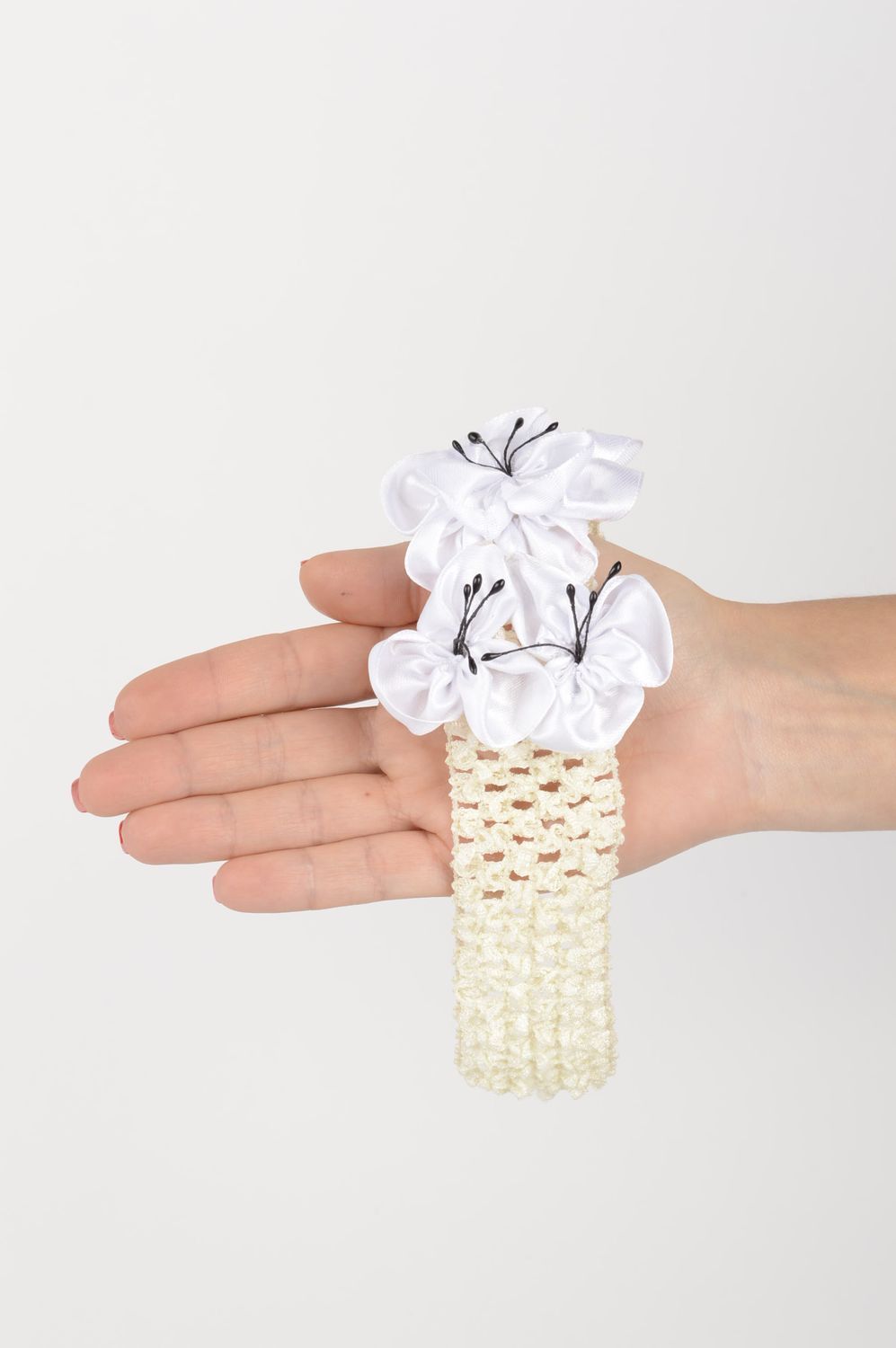 Schönes Mädchen Haarband handmade Accessoire für Kinder Haarband mit Blumen foto 5