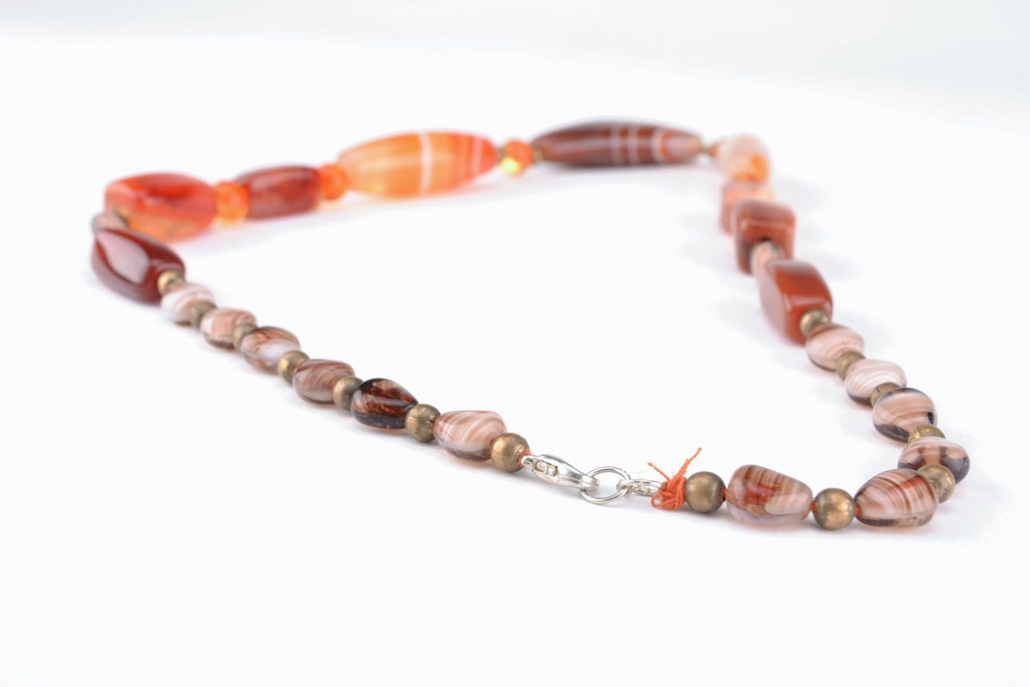 Bead necklace with natural stones and Czech glass photo 2