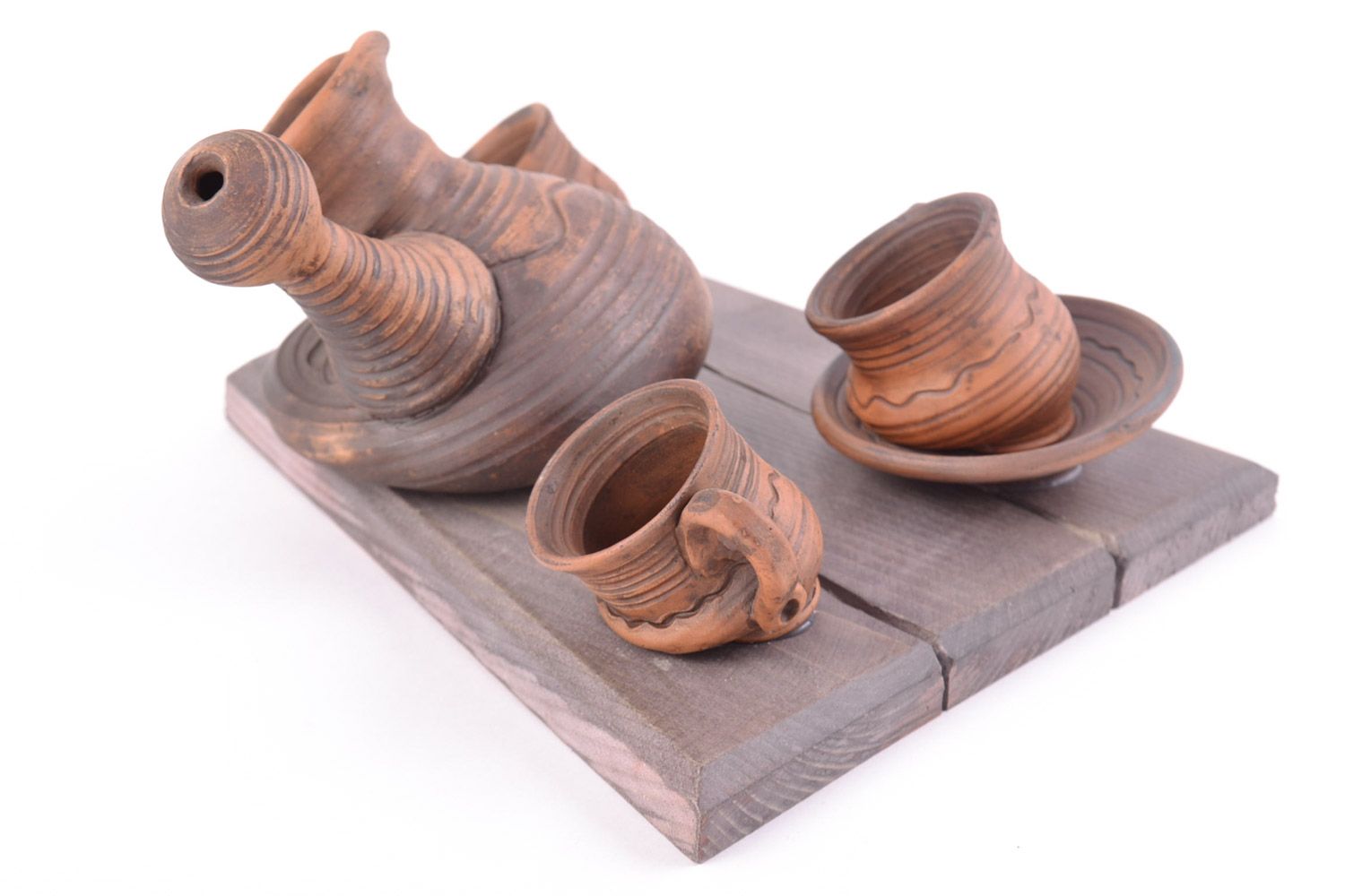 Объемное панно в виде деревянной доски с глиняной посудой объемное хэнд мэйд фото 4