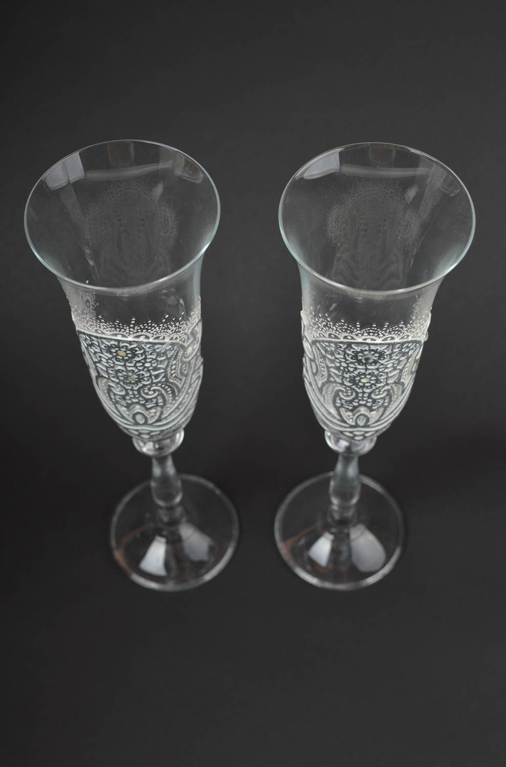 Бокалы ручной работы фужеры для шампанского красивая посуда стеклянные бокалы фото 3