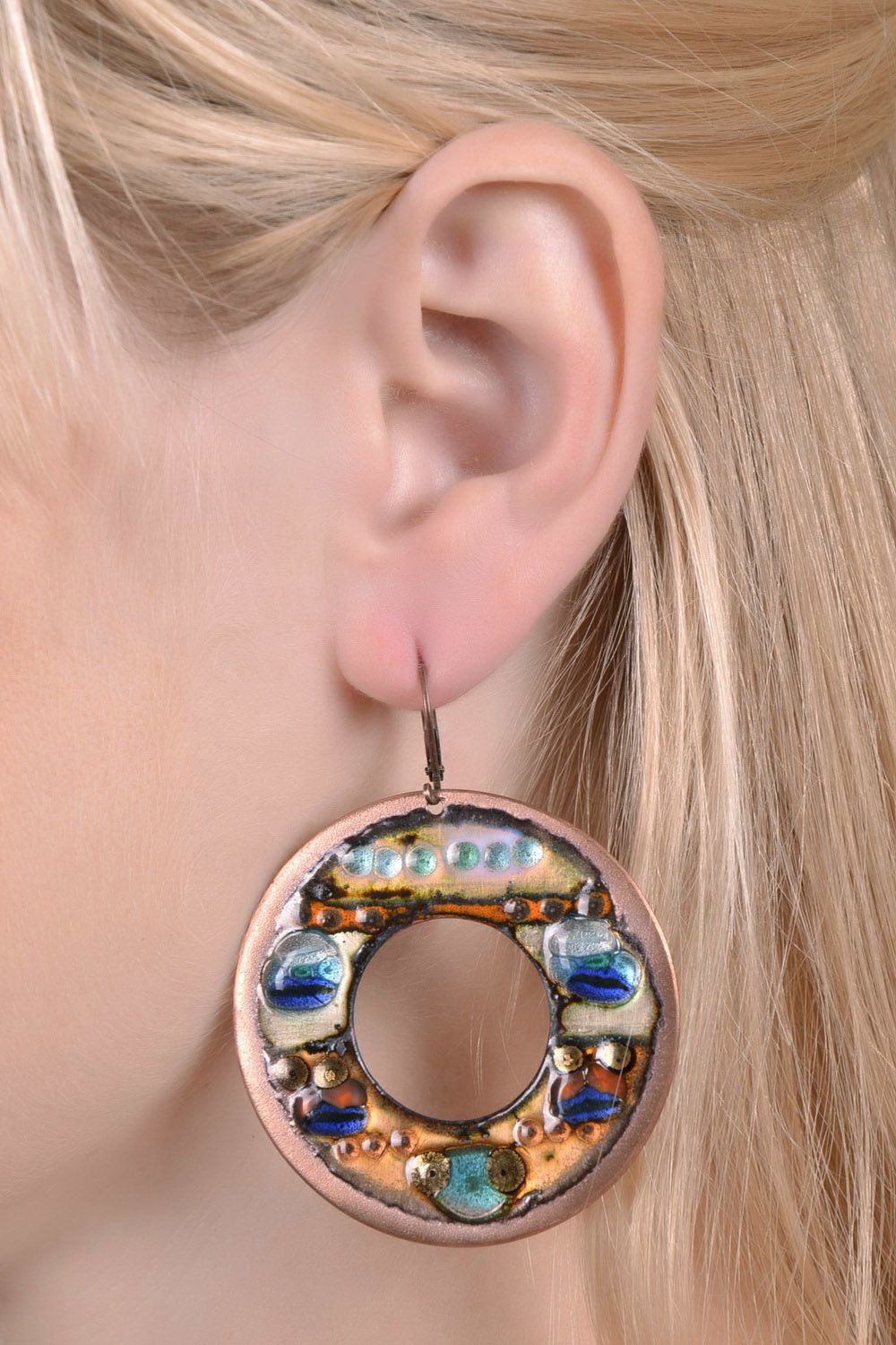Ohrringe aus Kupfer mit Musterung foto 4