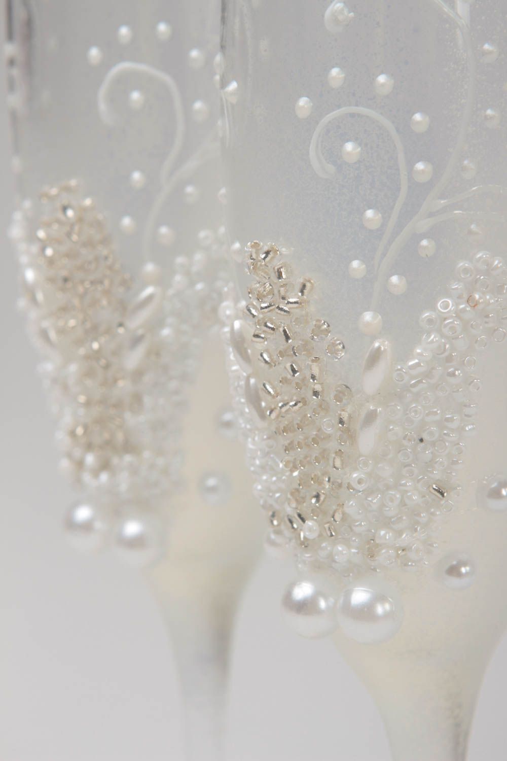 Copas de novios hechas a mano vasos de cristal decorados vajilla original foto 3