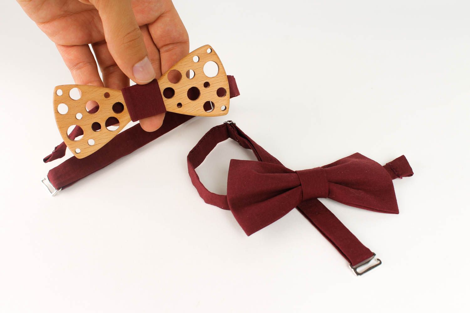 2 pajaritas modernas artesanales corbatas de moño accesorios para mujeres foto 5