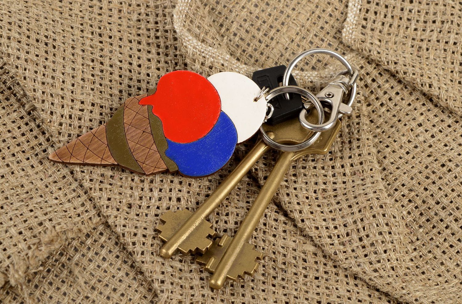 Llavero artesanal accesorio para llaves de contrachapado regalo original foto 5