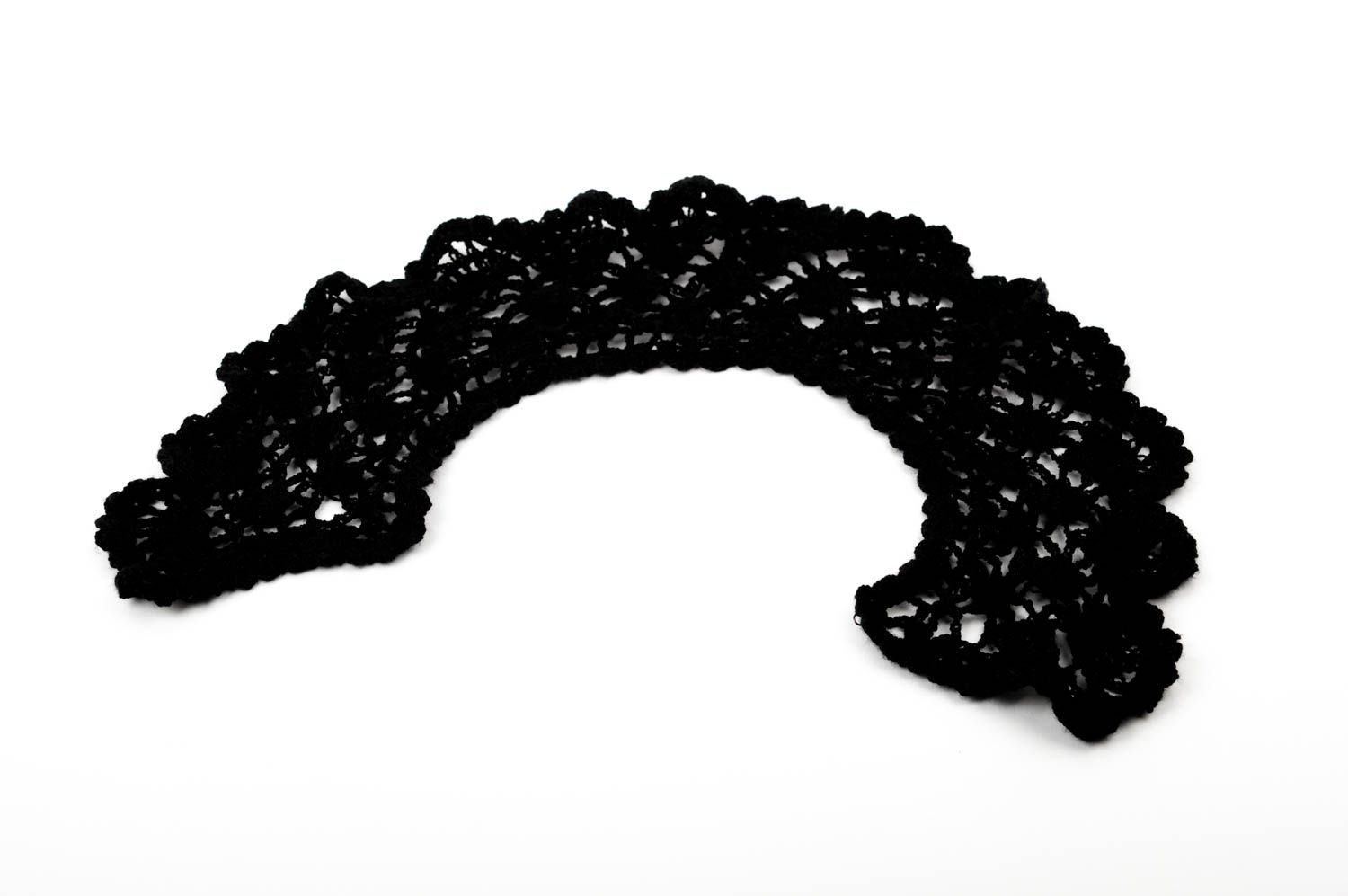 Unusual neck collar handmade black accessories crocheted stylish present photo 4