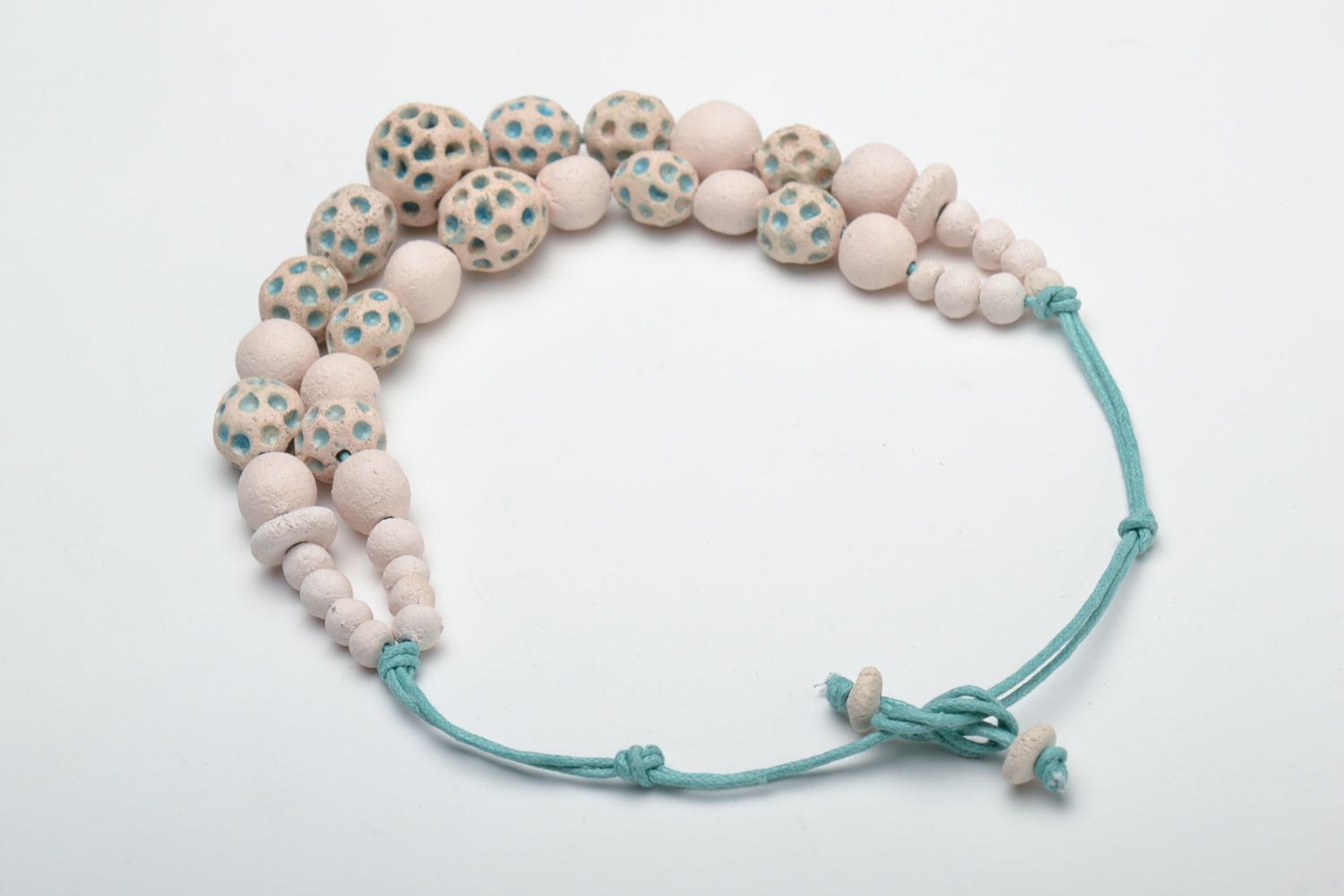 Multi-row ceramic bead necklace photo 4