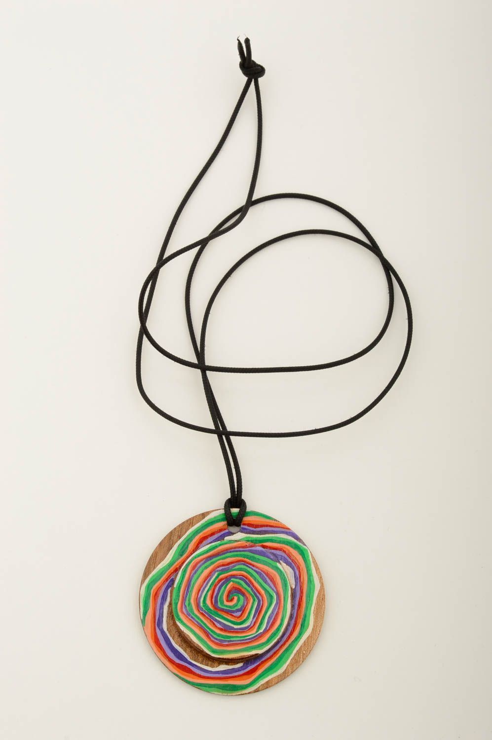 Handmade painted pendant unusual designer pendant cute accessory in eco style photo 3