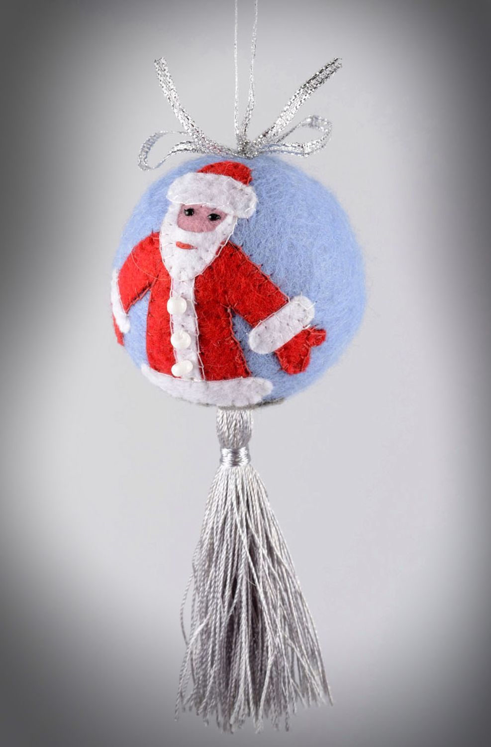Unusual handmade Christmas decoration Christmas ball wool felting decorative use photo 5