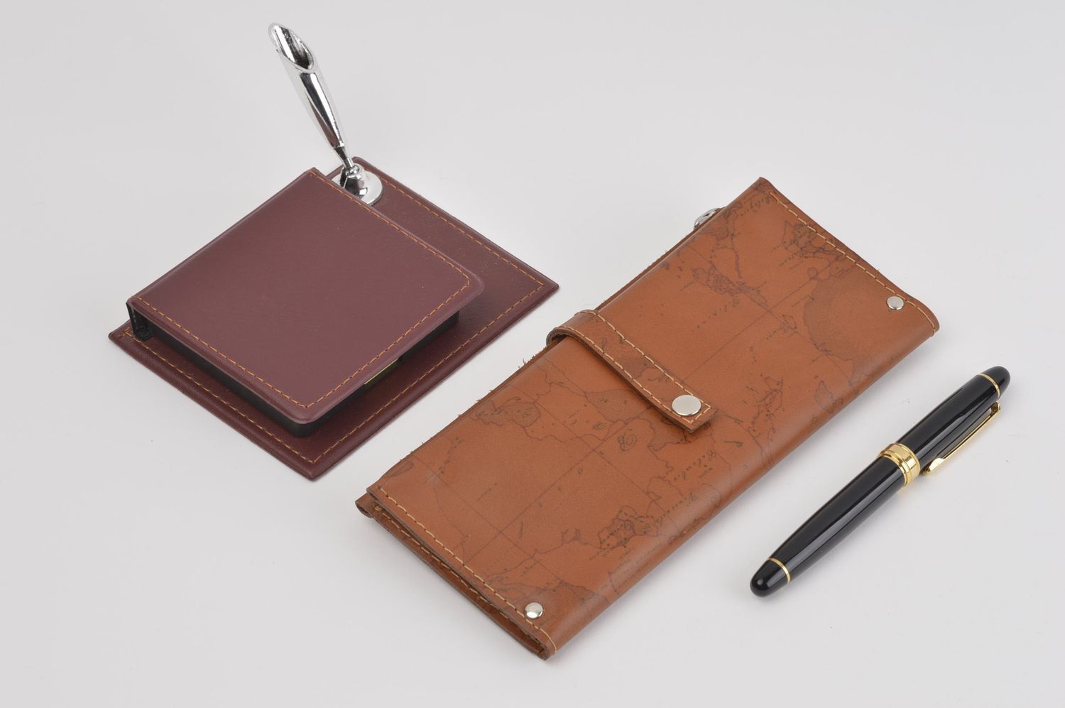 Handmade brown leather wallet unusual designer wallet present for men photo 1