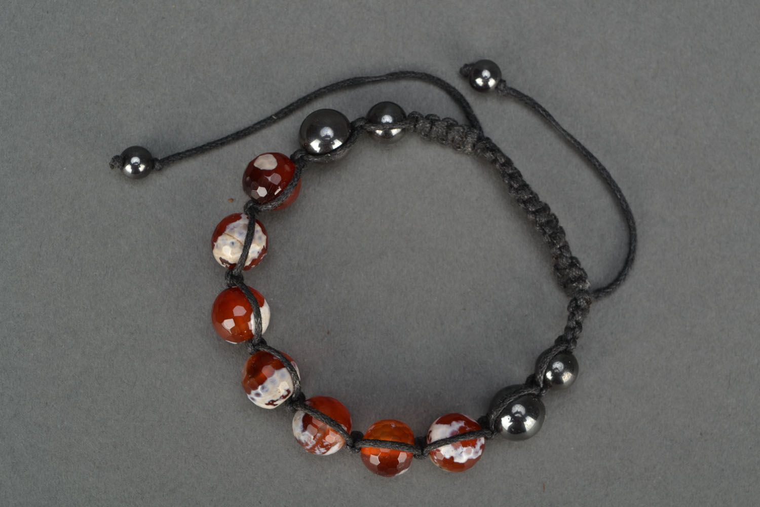 Bracelet en perles de pierres naturelles fait main photo 2
