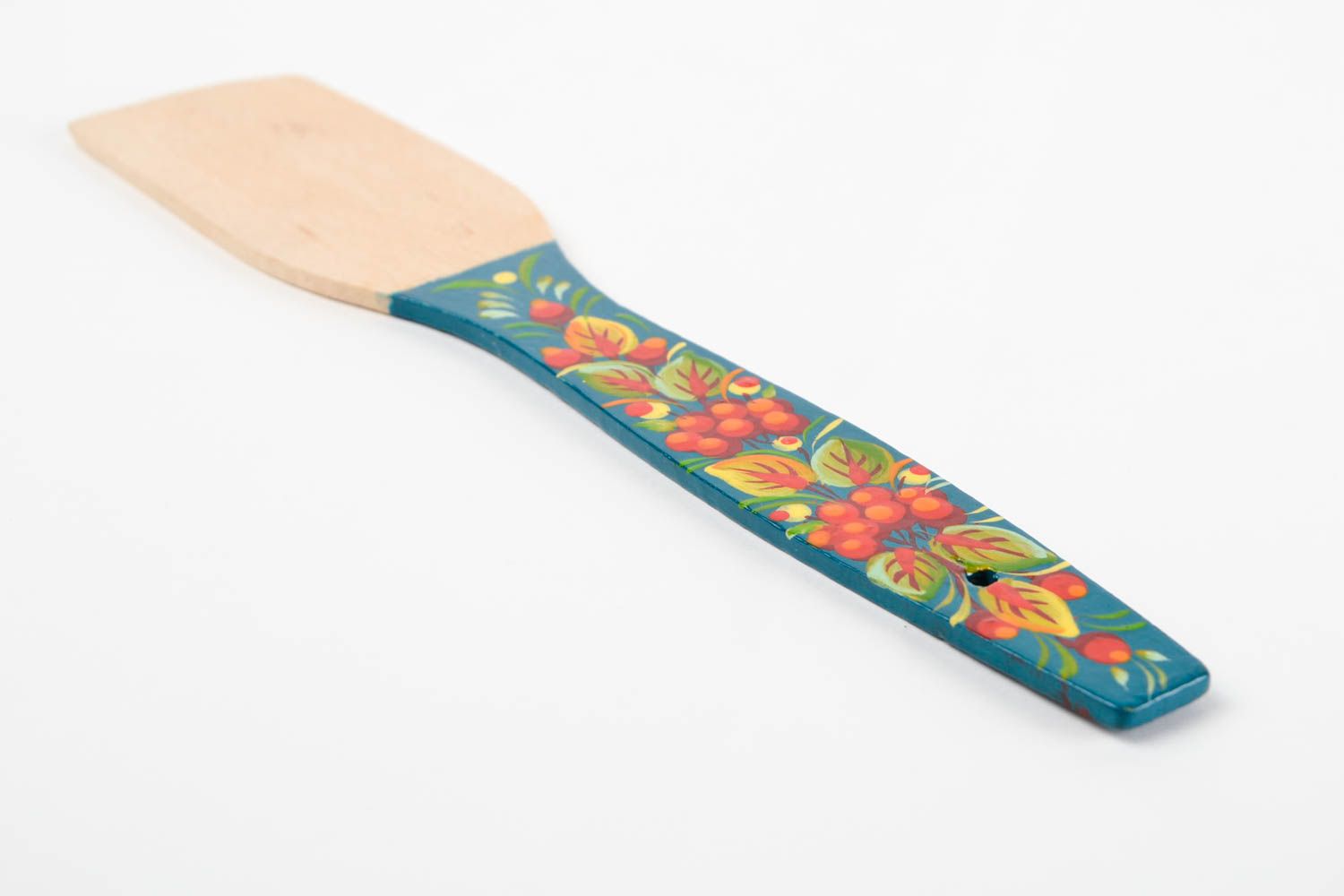 Espátula de madera hecha a mano y pintada utensilio de cocina regalo original foto 4