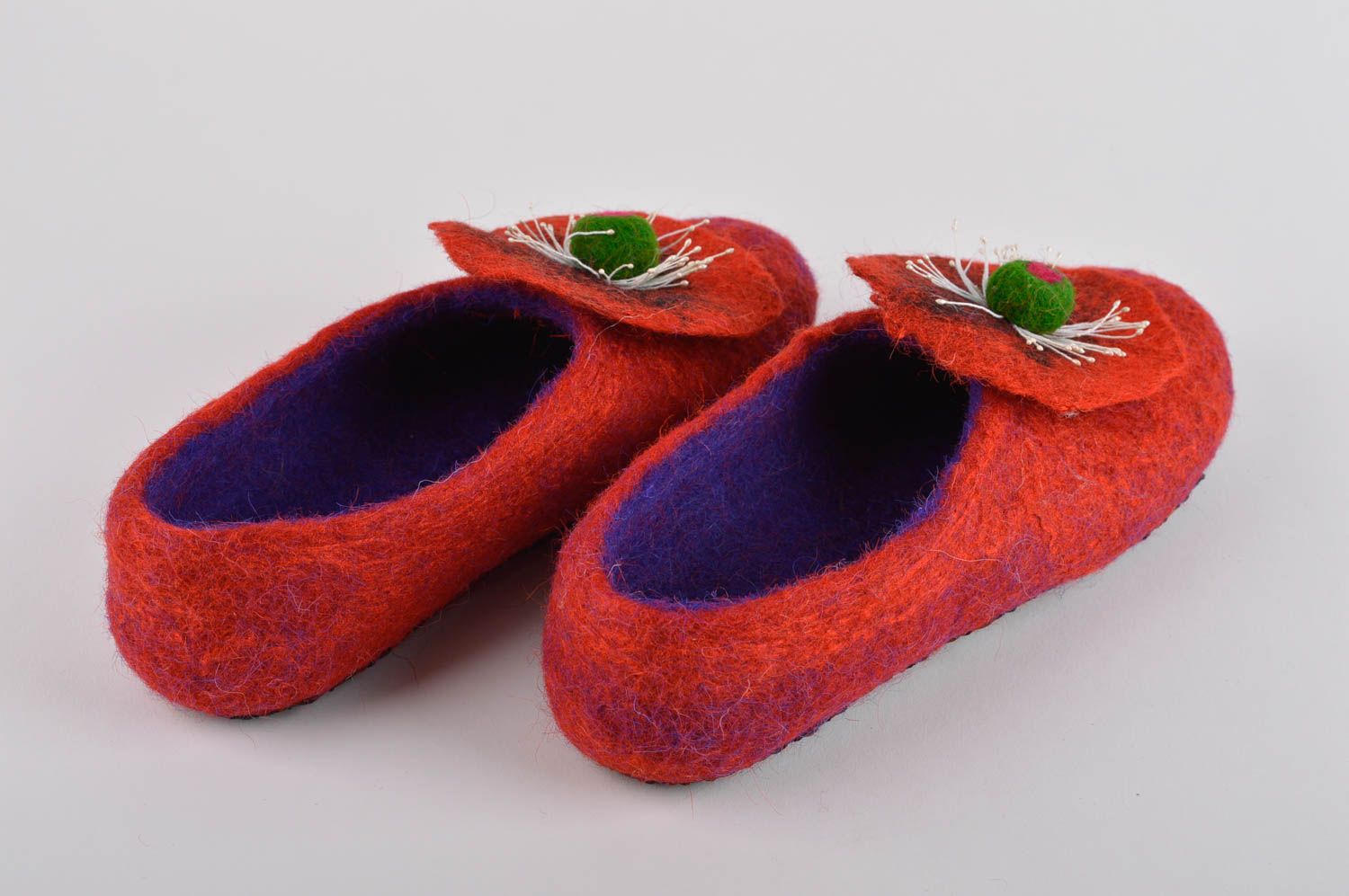 Zapatillas de casa hechas a mano con flores calzado femenino regalo original foto 3