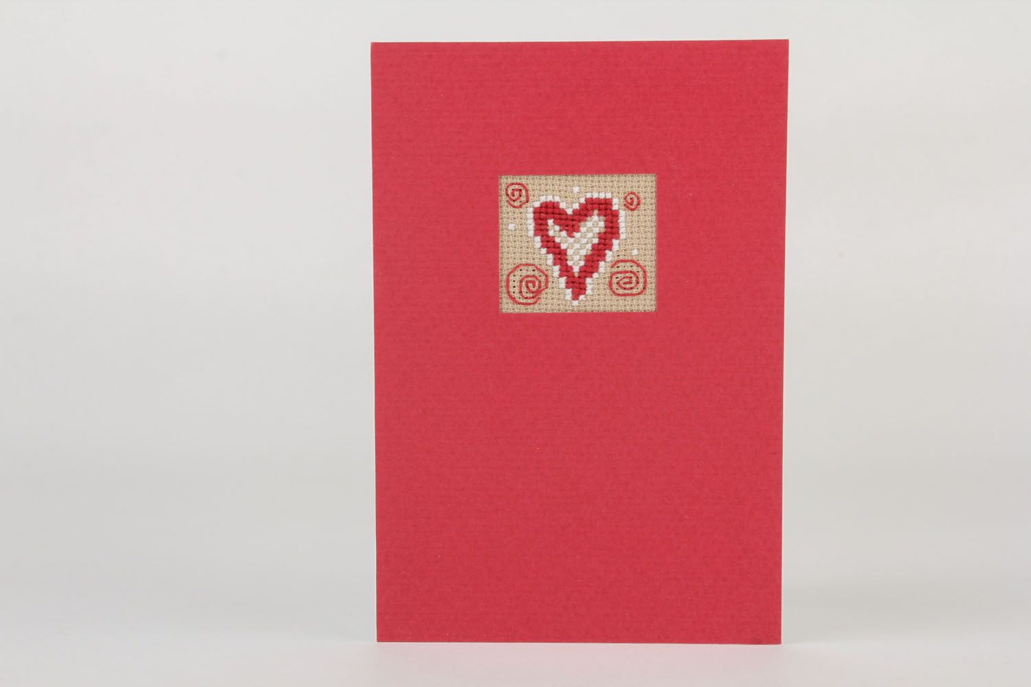 Homemade embroidered post card Heart photo 2