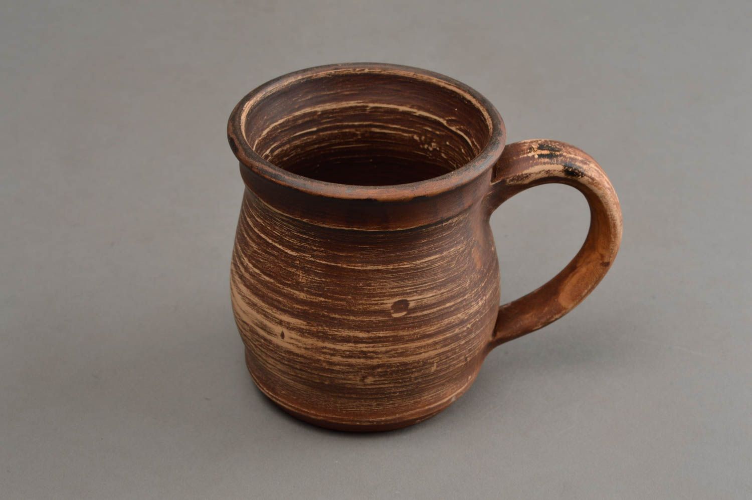 10 oz clay not glazed ancient style drinking cup with handle photo 3