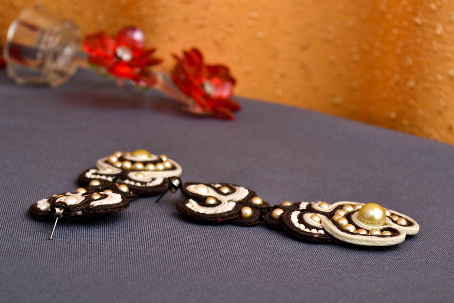 Handmade designer earrings with charms unusual cute earrings stylish accessory photo 1