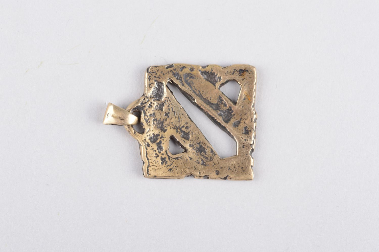 Pendentif métal Bijou fait main bronze Accessoire original Cadeau insolite photo 2