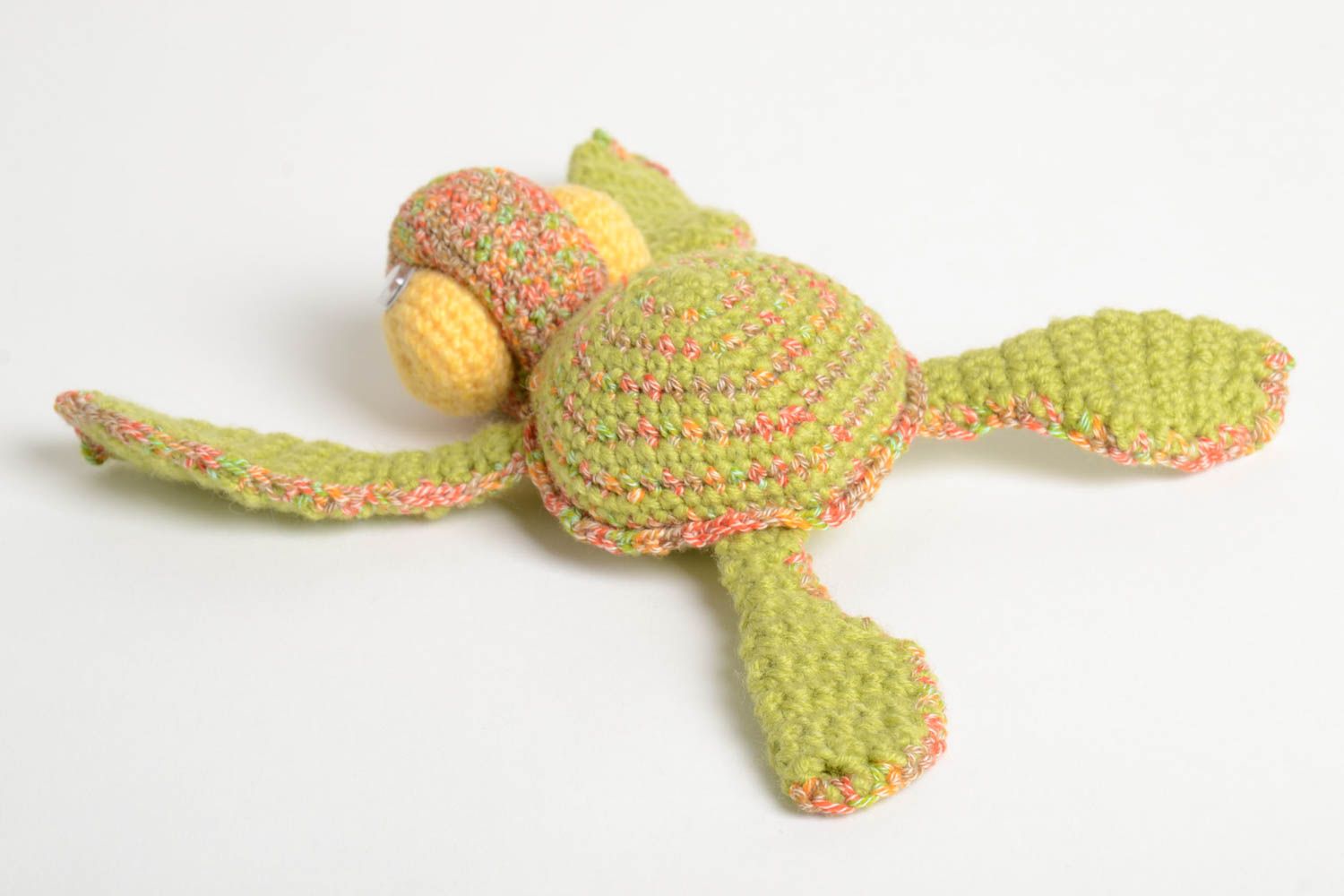 Мягкая игрушка ручной работы детская игрушка Зеленая черепаха игрушки крючком фото 4