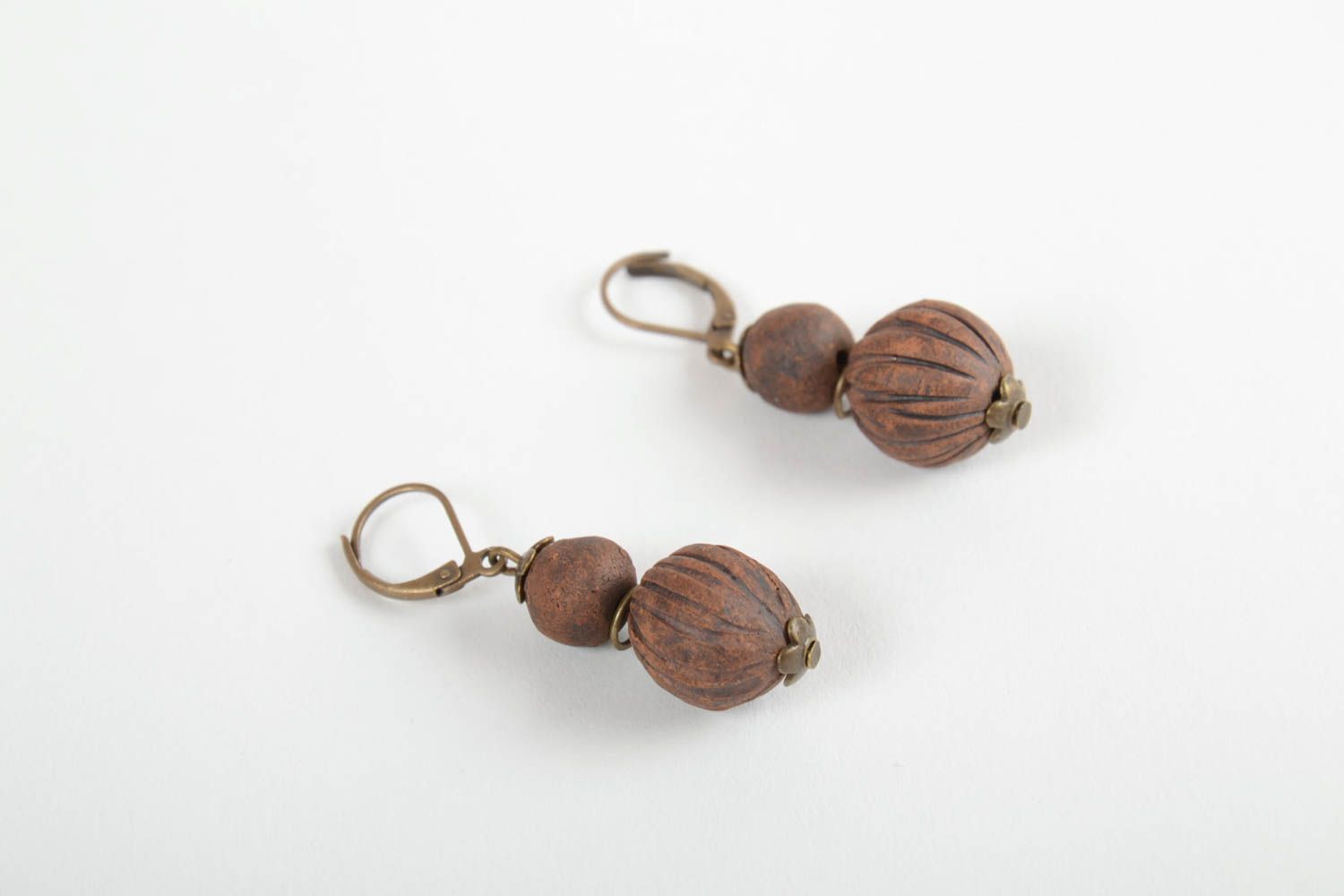 Handmade Keramik Ohrringe Schmuck aus Ton Ohrringe für Frauen stilvoll  foto 5