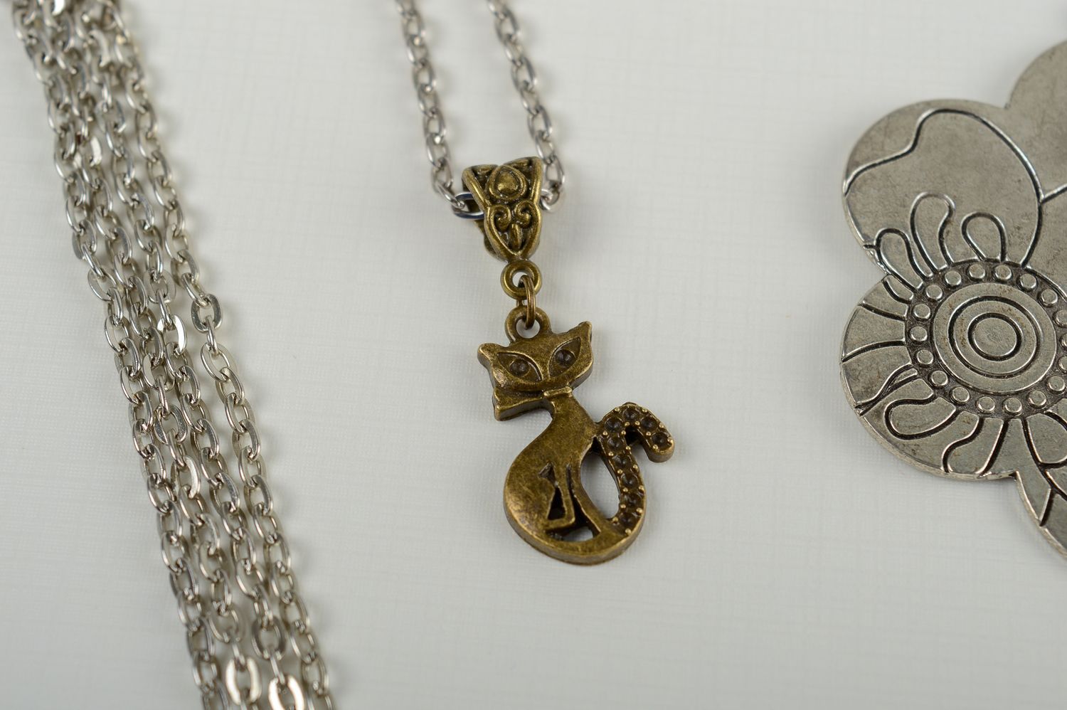Elegant pendant handmade pendant on chain metal pendant metal jewelry for girls photo 1