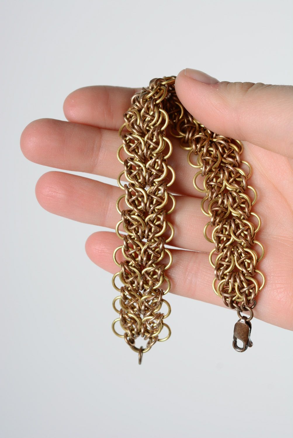 Handmade beautiful chain weaving bracelet stylish unusual women accessory photo 5