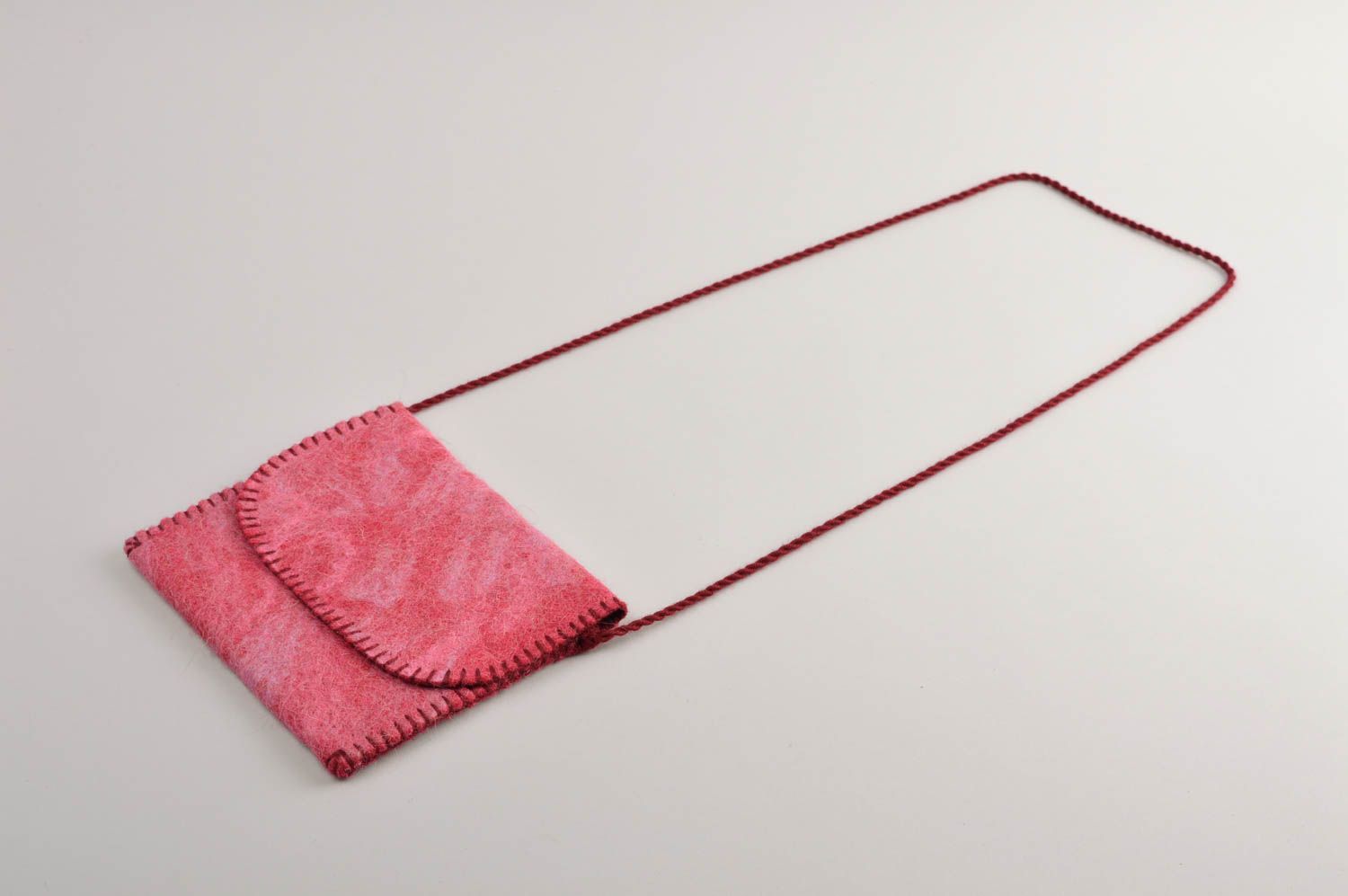 Сумка ручной работы сумка из войлока через плечо розовая сумка валяние фото 5