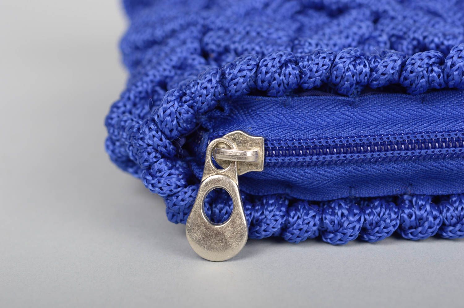 Bolso hecho a mano de color azul accesorio para mujeres regalo original foto 4