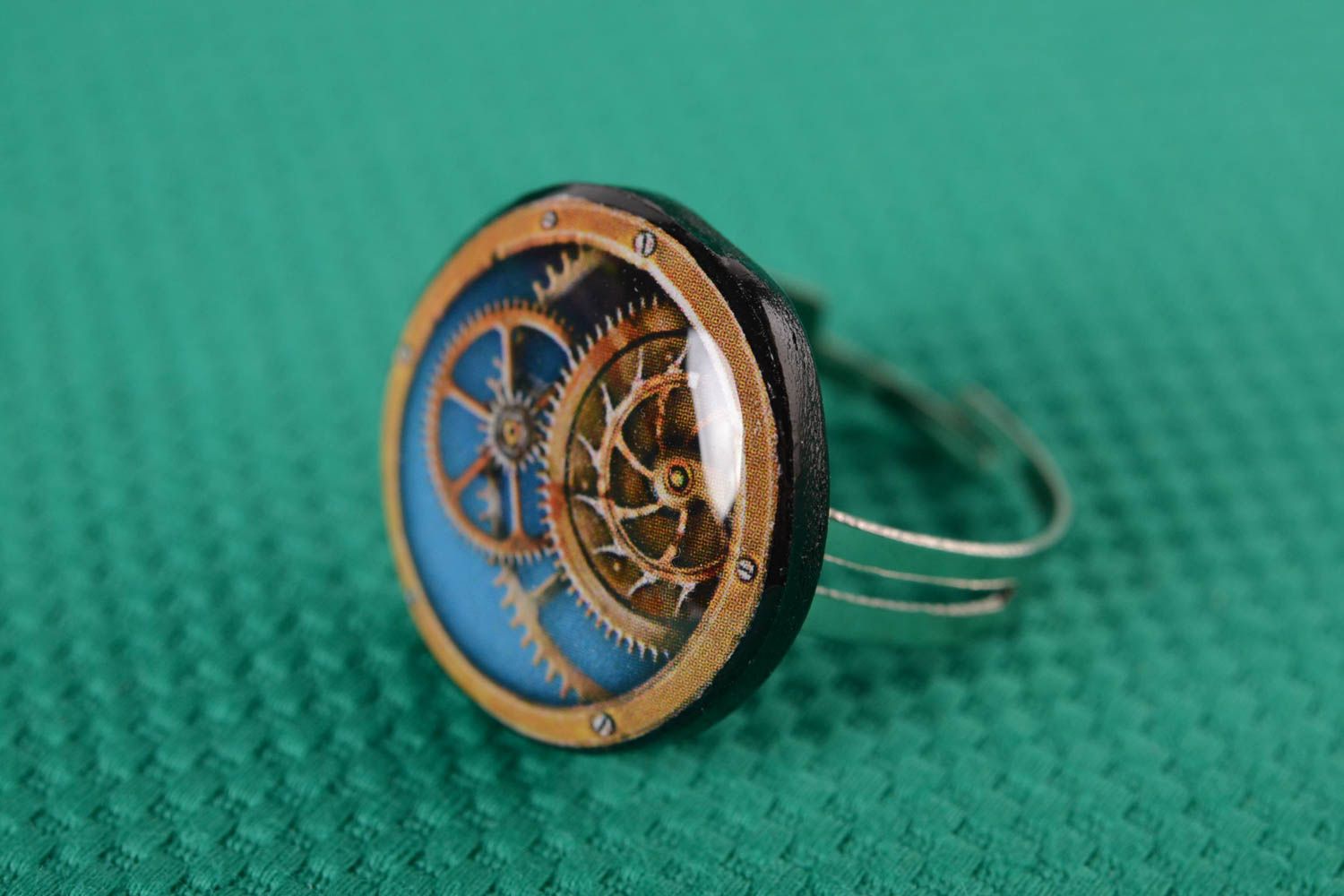 Кольцо ручной работы кольцо для девушек украшение из полимерной глины круглое фото 1