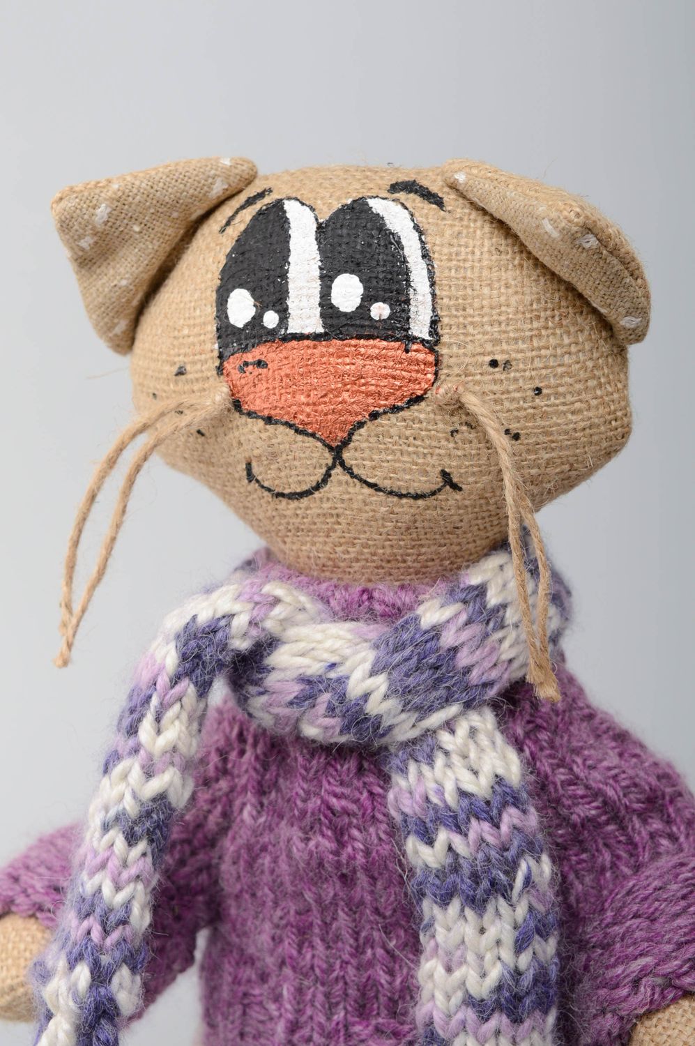 Handmade soft toy Cat with Scarf photo 2