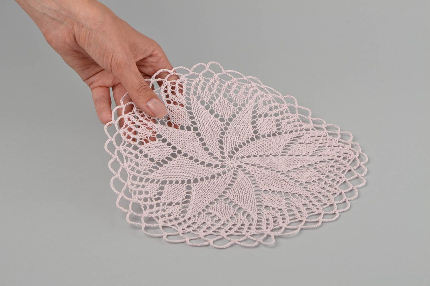 Handmade knitted napkin designer unique linen napkin stylish lace tablecloth photo 2