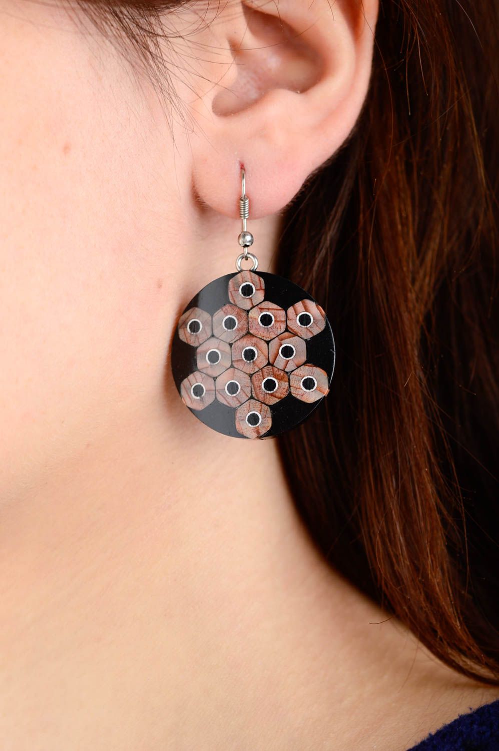 Handmade wooden earrings designer jewelry ladies earrings fashion accessories photo 2