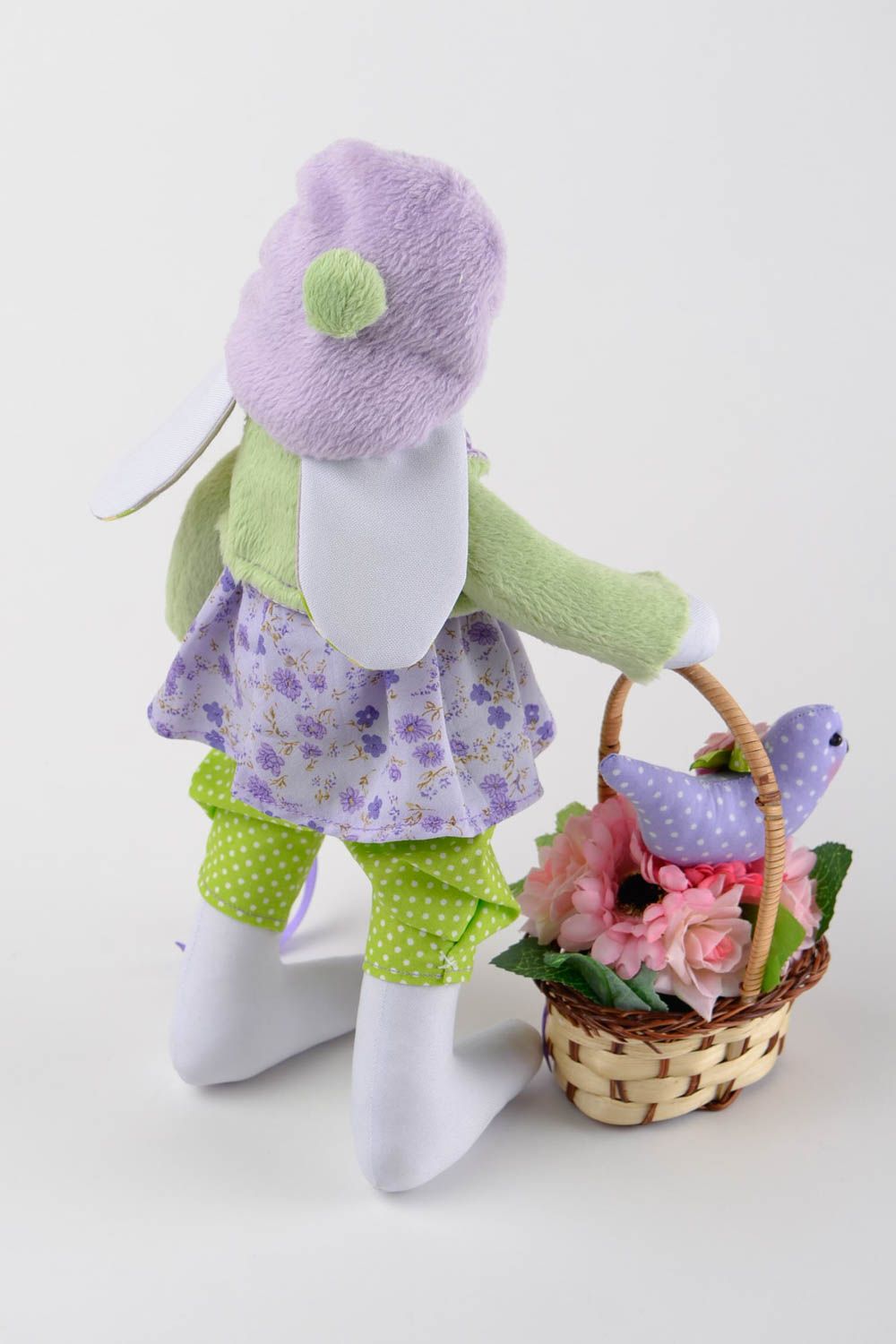 Handmade interior textile doll designer rag bunny toy present for children photo 5