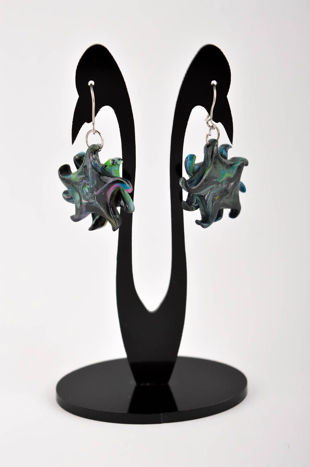 Handmade Modeschmuck Ohrringe Polymer Schmuck Accessoire für Frauen Zahnräder foto 2